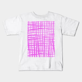 Watercolor doodle gingham - pink Kids T-Shirt